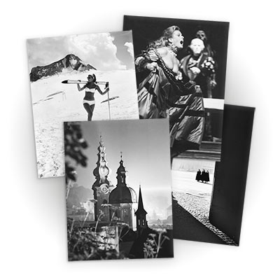 Postkarten-Set Signature Edition | Die Schöne auf der Piste, Senta Berger, Salzburger Dom, 3 Nonnen